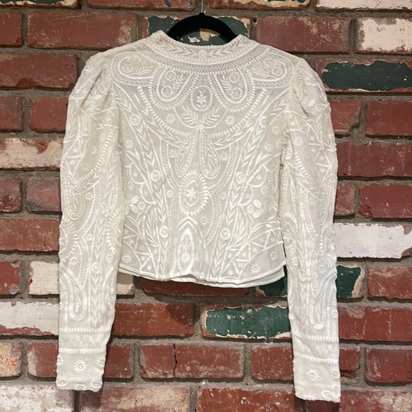 The Kooples Ecru Lace Top high neck - NWT  size M - Picture 6 of 7